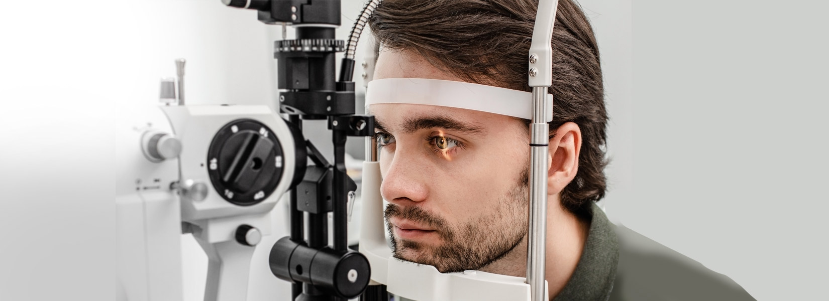 young man during eye exam in Wilmington